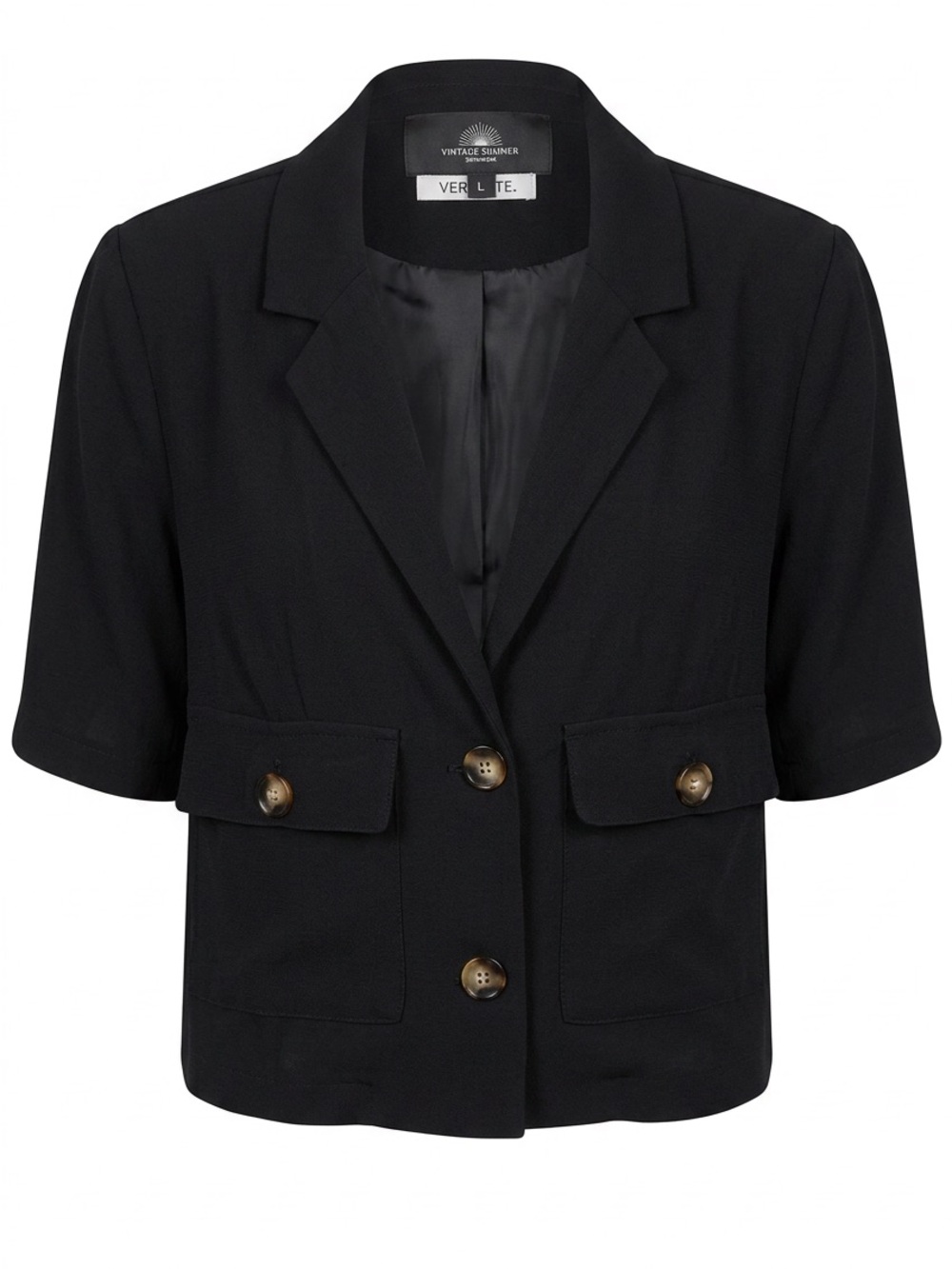 VERO MODA Black Short-Sleeve Cropped Blazer